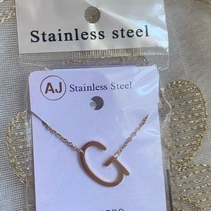 Stainless Steel Gold Letter G Necklace Holiday Gift